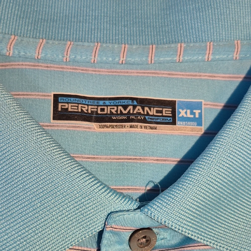 Roundtree & Yorke XLT Performance Golf Polo Short Sleeve Shirt Classic Style - Picture 2 of 16